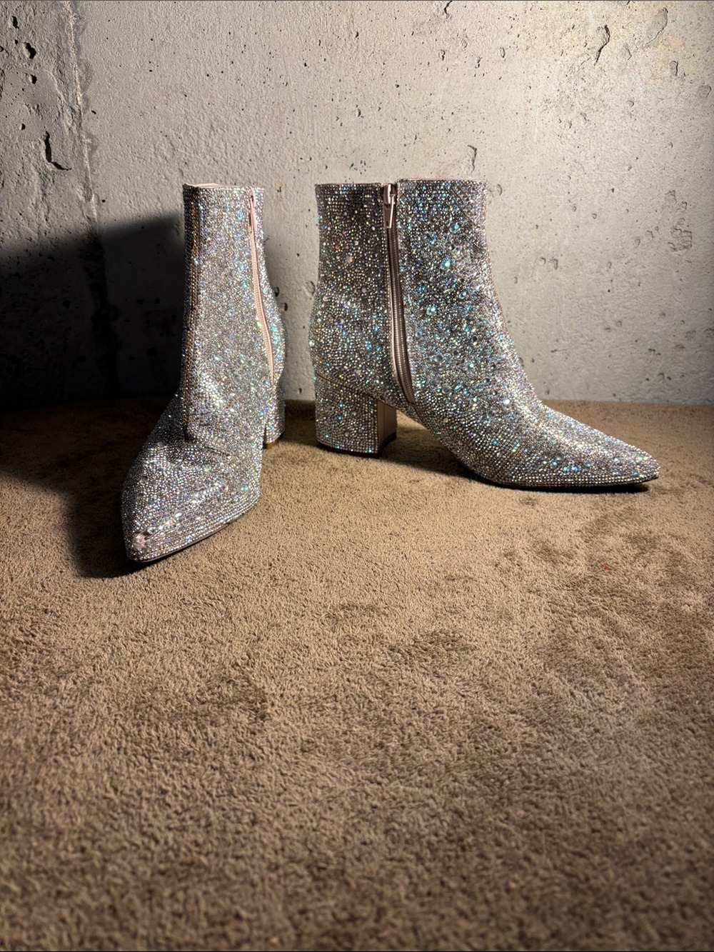 Betsy Johnson Rhinestone Embellished Kyla Pointed Toe Bootie - Size 8.5
